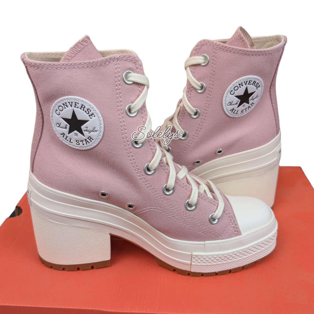 Converse Chuck 70 De Luxe Heel Static Pink Platform Sneaker Boot Womens 7.5 - Picture 10 of 10